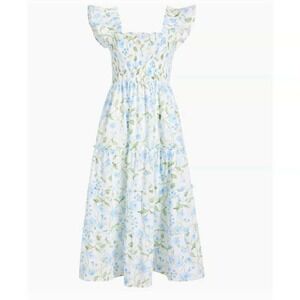 Hill‎ House Home Ellie Nap Dress Blue Peony Bouquet Georgette XXS Midi